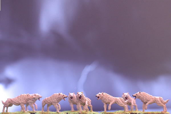 figurines loups arctiques